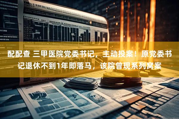 配配查 三甲医院党委书记，主动投案！原党委书记退休不到1年即落马，该院曾现系列窝案